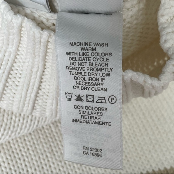 Vintage Liz Claiborne Sleeveless Sweater High Neck Chunky Knit Cream Tan | XL - Picture 9 of 9